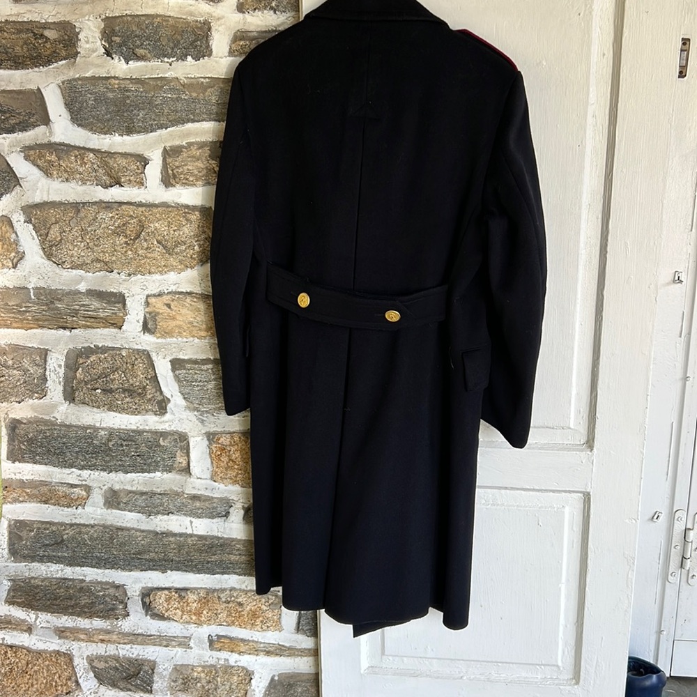 Vintage Navy Military Double Breasted Wool Coat - Picture 5 of 17